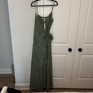 BHLDN Green Spaghetti Strap Sundress